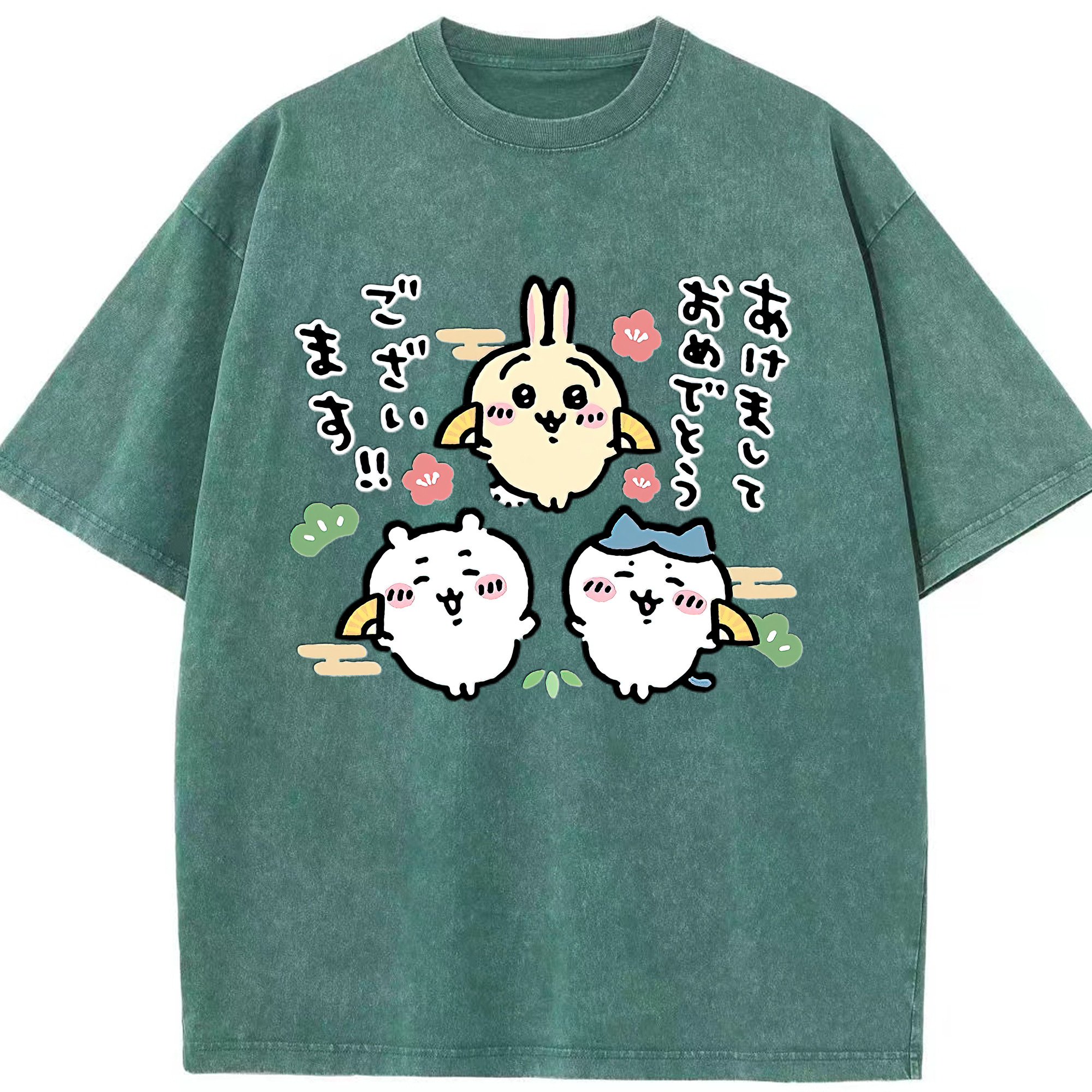 （画像用） ちいかわ ちいかわ Chii-kawa chiikawa 綿100% ヴィンテージ風 半袖Tシャツ（フロントプリント）